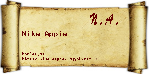 Nika Appia névjegykártya